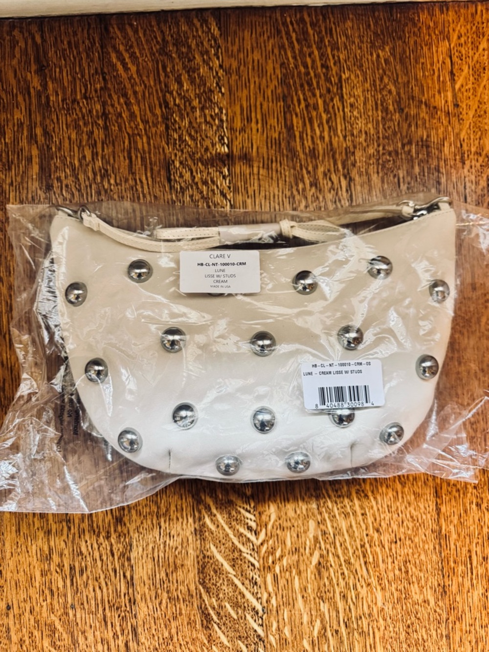 Clare V Lune with Studs- Cream